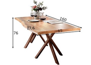 Обеденный стол This 85x160 см, акация/натуральный цена и информация | Кухонные и обеденные столы | 220.lv