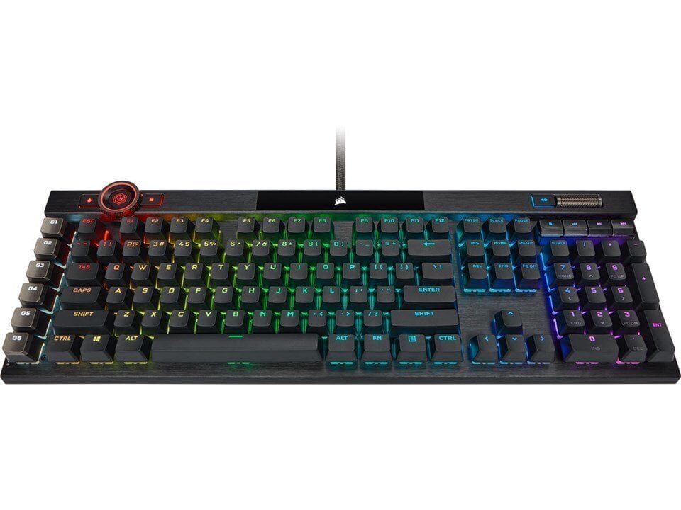Spēļu klaviatūra ar vadu Corsair K100 RGB Optical Mechanical, ND cena un informācija | Klaviatūras | 220.lv