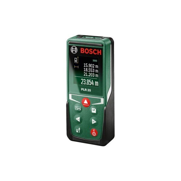 Digitālais lāzera tālmērs Bosch PLR 25 cena un informācija | Rokas instrumenti | 220.lv