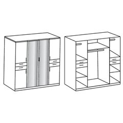 Drēbju skapis ar spoguli Bitburg, ozola apdares cena un informācija | Skapji | 220.lv
