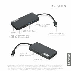 Lenovo USB-C 7-in-1 Hub USB Hub, USB 3.0 цена и информация | Адаптеры и USB разветвители | 220.lv