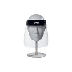 Disposable face shield Uvex 9710, 0,3mm PET, antifog, elastic band 54-64cm cena un informācija | Galvas aizsargi | 220.lv