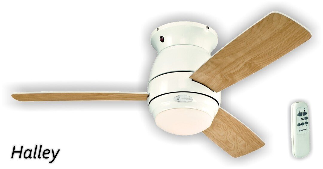 Griestu ventilators HALLEY Ø122 cm ar pulti, baltā krāsā цена и информация | Griestu lampas-ventilatori | 220.lv