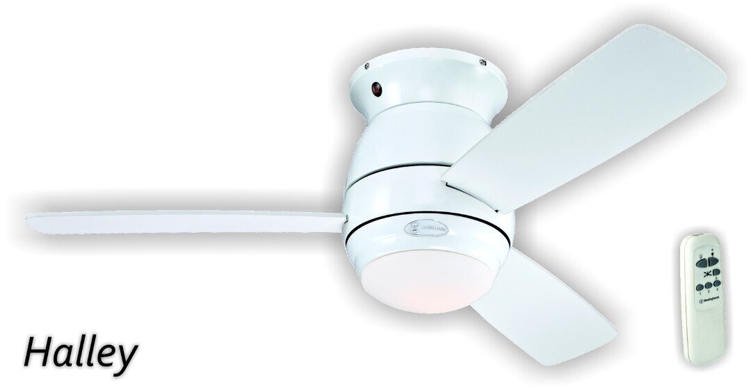Griestu ventilators HALLEY Ø122 cm ar pulti, baltā krāsā цена и информация | Griestu lampas-ventilatori | 220.lv