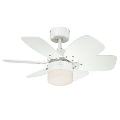 Griestu ventilators FLORA ROYALE Ø76 cm ar 6 spārniem, baltā krāsā cena un informācija | Griestu lampas-ventilatori | 220.lv