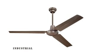 Griestu ventilators INDUSTRIAL Ø142 cm ar tērauda spārniem un sienas regulatoru, espresso цена и информация | Светильники-вентиляторы | 220.lv