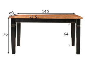 Pusdienu galds Corsica, 90x140, mango/ melns/ medus cena un informācija | Virtuves galdi, ēdamgaldi | 220.lv