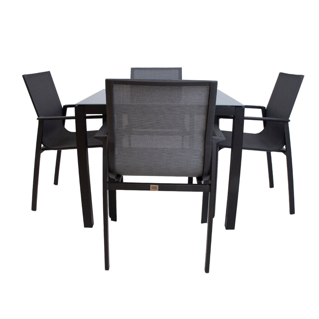Dārza mēbeļu komplekts AMALFI galds un 4 krēsli (14533), pelēks cena un informācija | Dārza mēbeļu komplekti | 220.lv