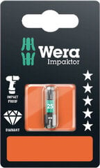 Насадка Wera Impaktor T25 25 мм, 867/1 TORX®, розничная упаковка цена и информация | Механические инструменты | 220.lv