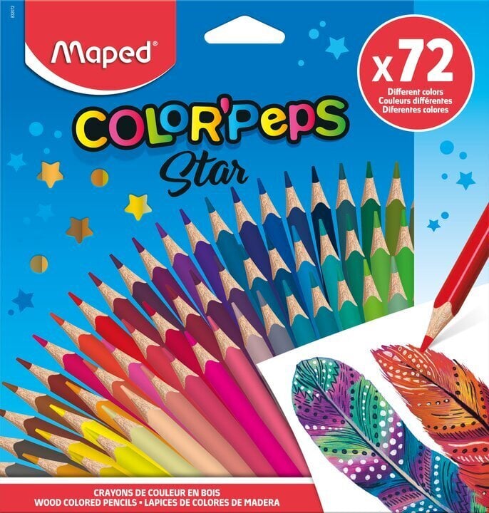 Krāsainais zīmulis Maped ColorPeps Star 72gab. цена и информация | Modelēšanas un zīmēšanas piederumi | 220.lv