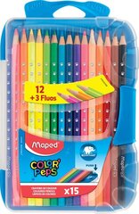 Zīmuļkrāsas MAPED "Color`Peps" Smart Box, 15 krāsas cena un informācija | Modelēšanas un zīmēšanas piederumi | 220.lv