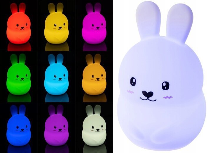 LED gultas lampa bērniem, Rabbit RGB + tālvadības pults cena un informācija | Lampas bērnu istabai | 220.lv