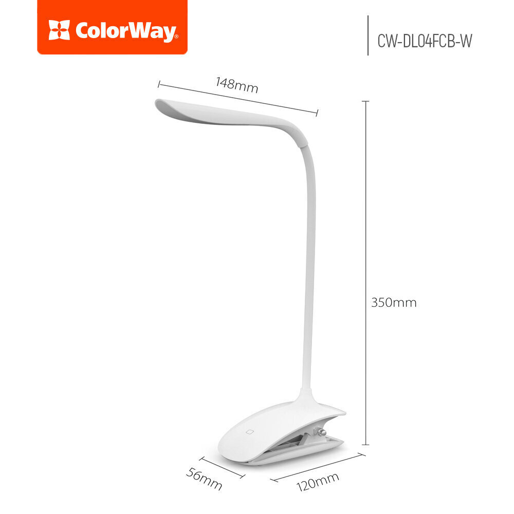 ColorWay LED Table Lamp Flexible & Clip цена и информация | Galda lampas | 220.lv