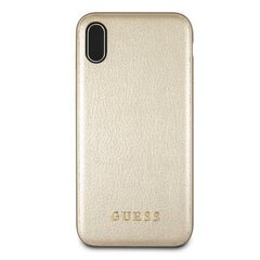 Aizmugurējais vāciņš Guess  Apple iPhone XR Iridescent PU Leather Hard Case  Gold цена и информация | Guess Мобильные телефоны, Фото и Видео | 220.lv