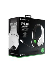 Austiņas Xbox One Stereo LVL40, baltas cena un informācija | PDP Perifērijas ierīces | 220.lv