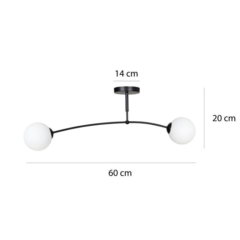 Emibig griestu lampa Pregos 2 Black cena un informācija | Lustras | 220.lv