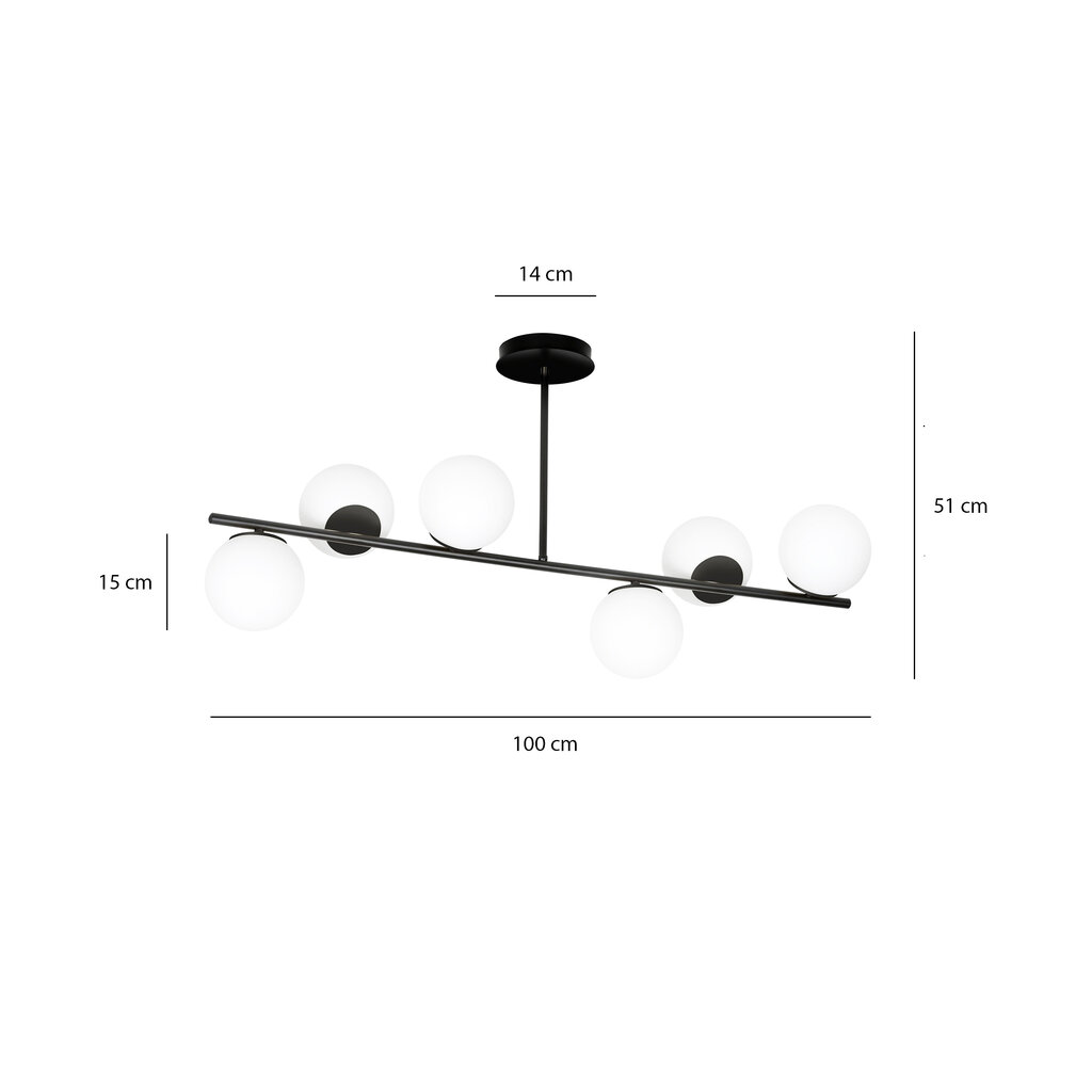 Emibig piekaramā lampa Bior 6 Black cena un informācija | Piekaramās lampas | 220.lv