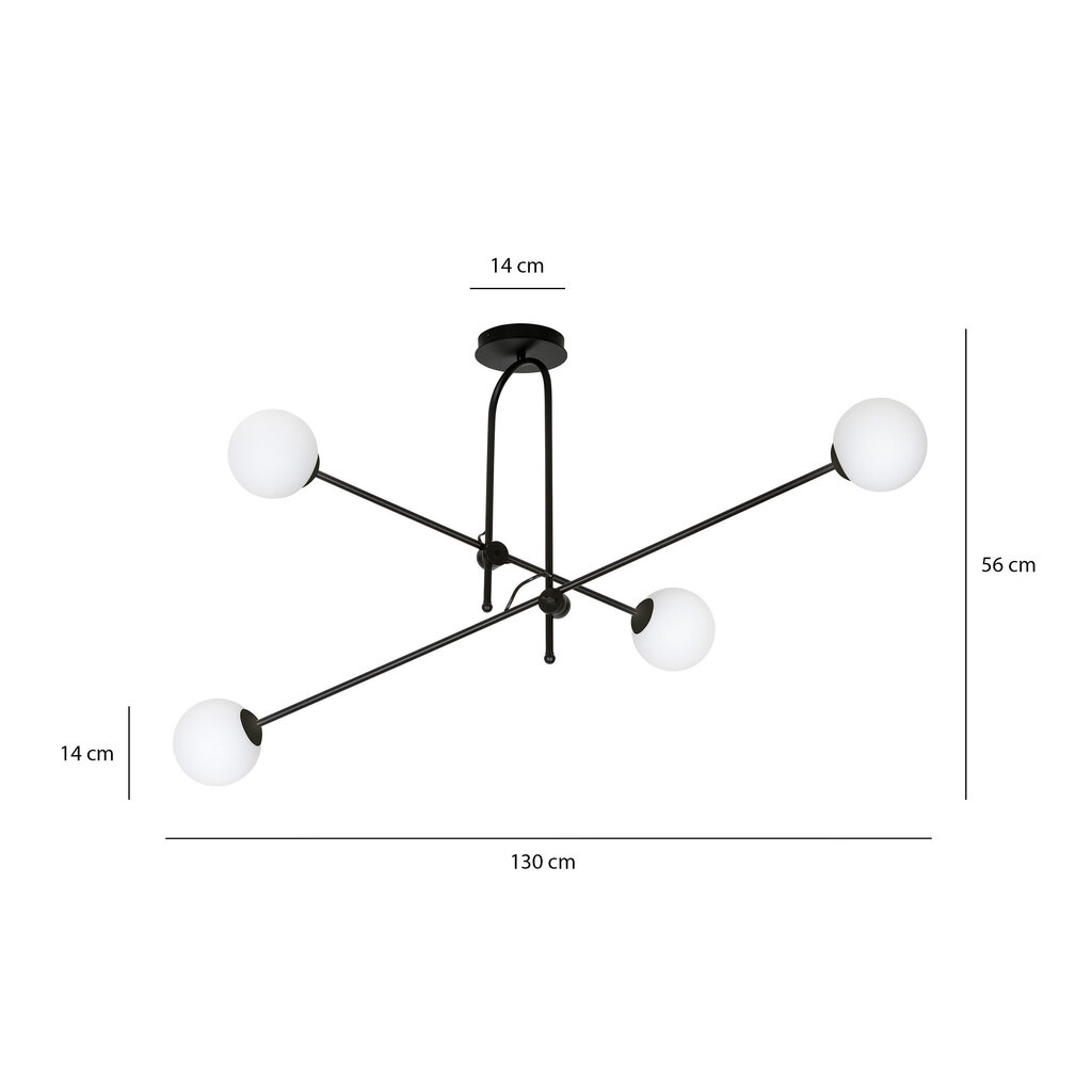 Emibig griestu lampa Borg 4 Black цена и информация | Piekaramās lampas | 220.lv