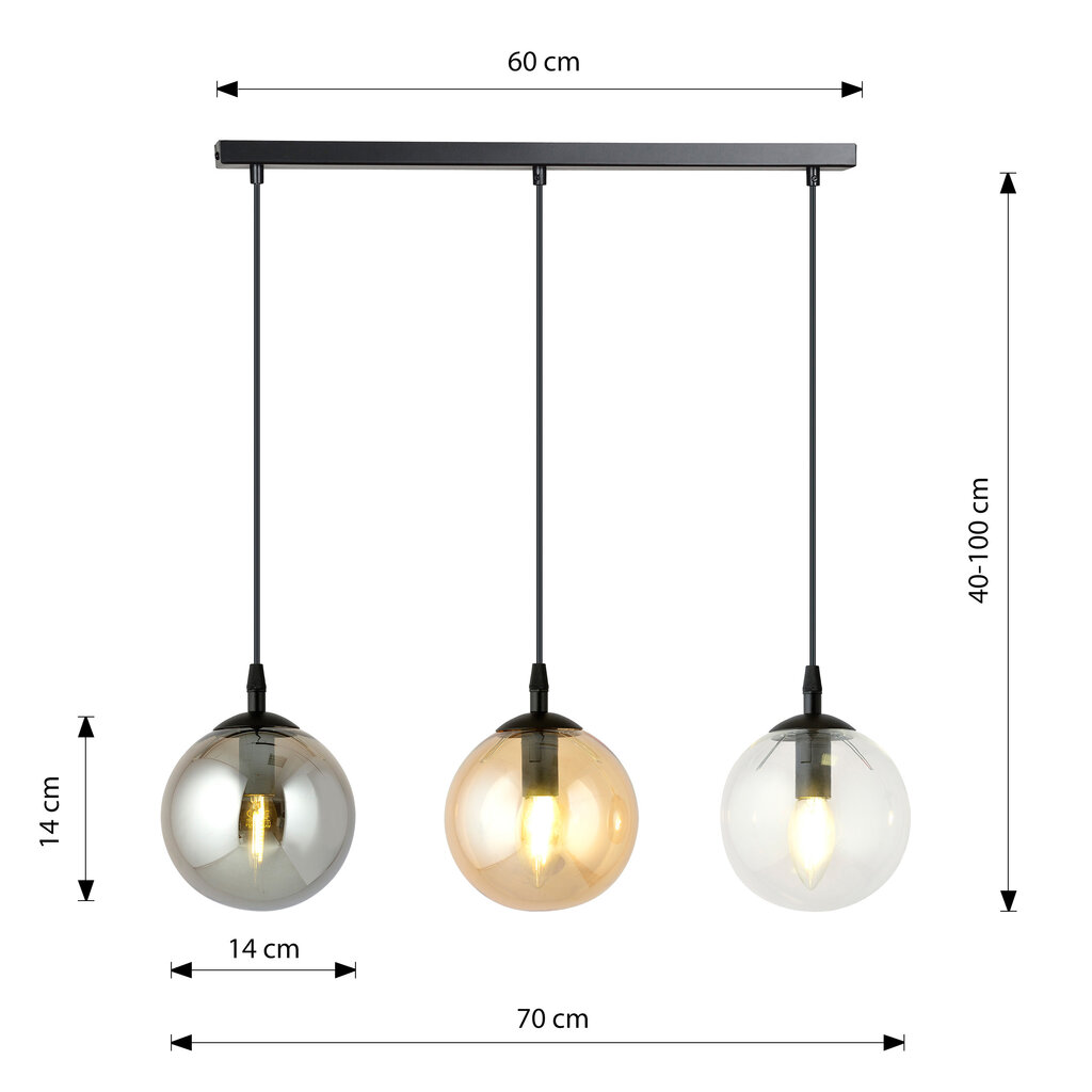 Emibig lampa Cosmo 3 Bl Mix cena un informācija | Lustras | 220.lv