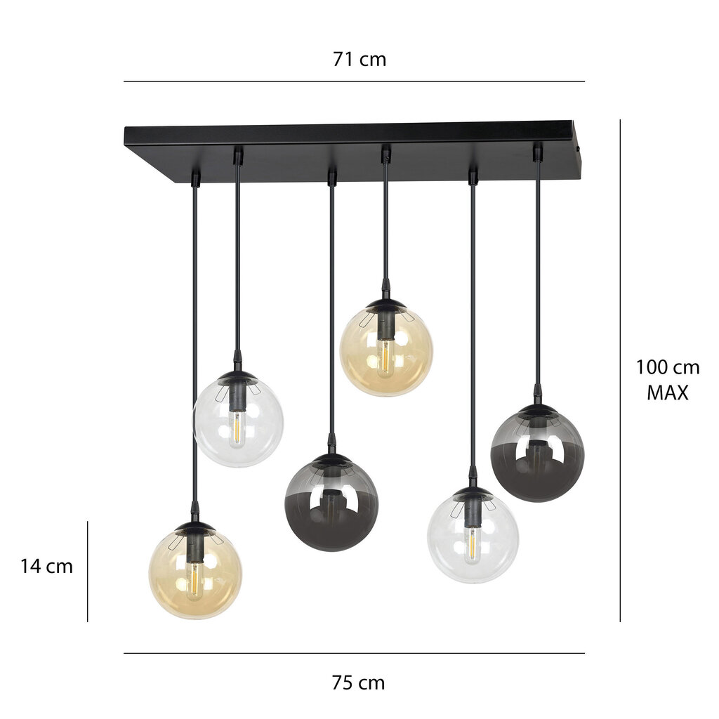 Emibig lampa Cosmo 6 Bl Mix 2 cena un informācija | Lustras | 220.lv