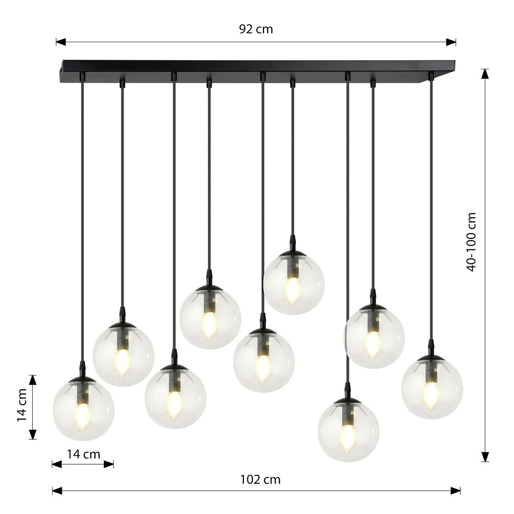 Emibig lampa Cosmo 9 Bl Transparent цена и информация | Lustras | 220.lv