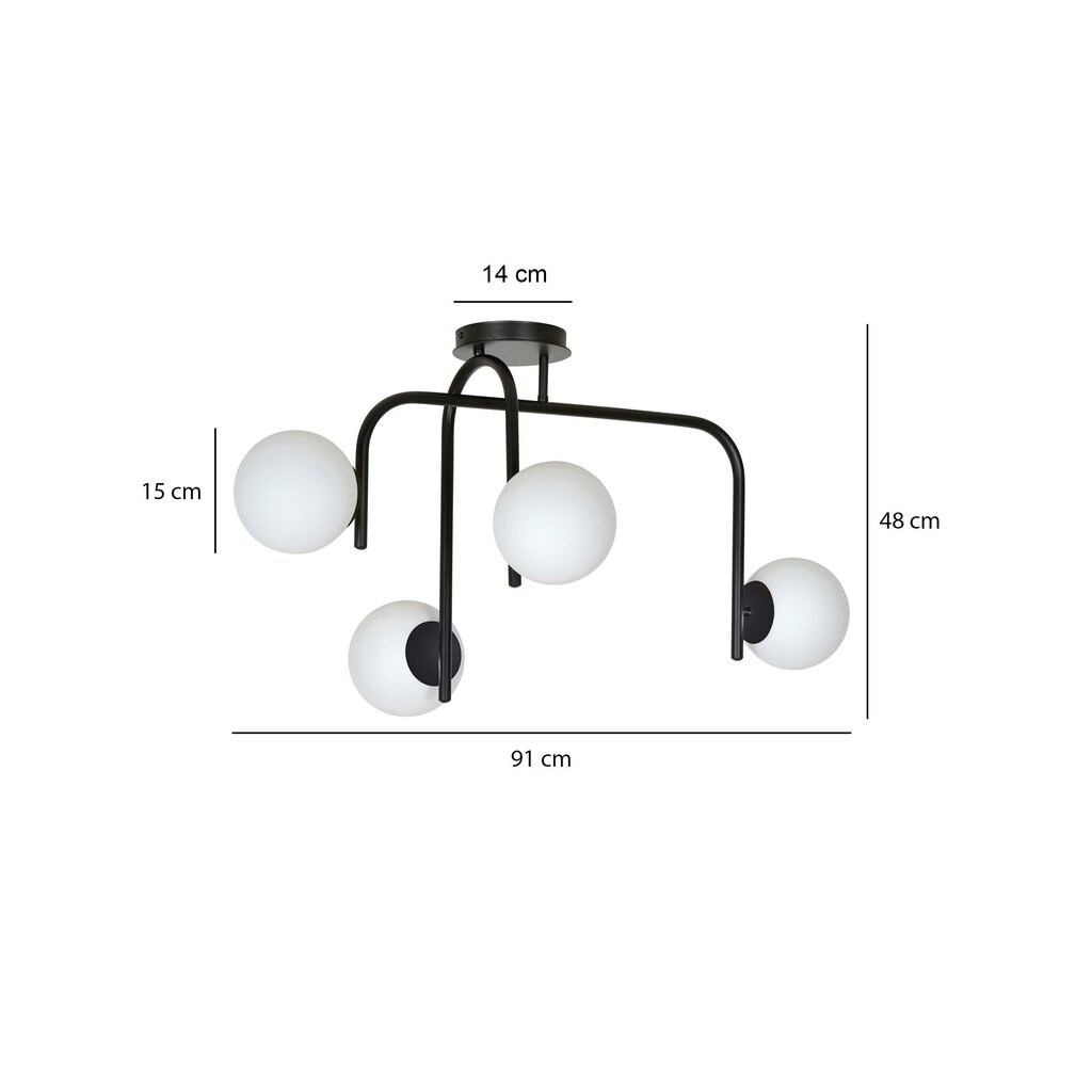 Emibig piekaramā lampa Kalf 4B Black cena un informācija | Piekaramās lampas | 220.lv