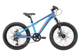 BIKESTAR Sport Hardtail alumīnija kalnu velosipēds 20" zils/oranžs cena un informācija | Velosipēdi | 220.lv