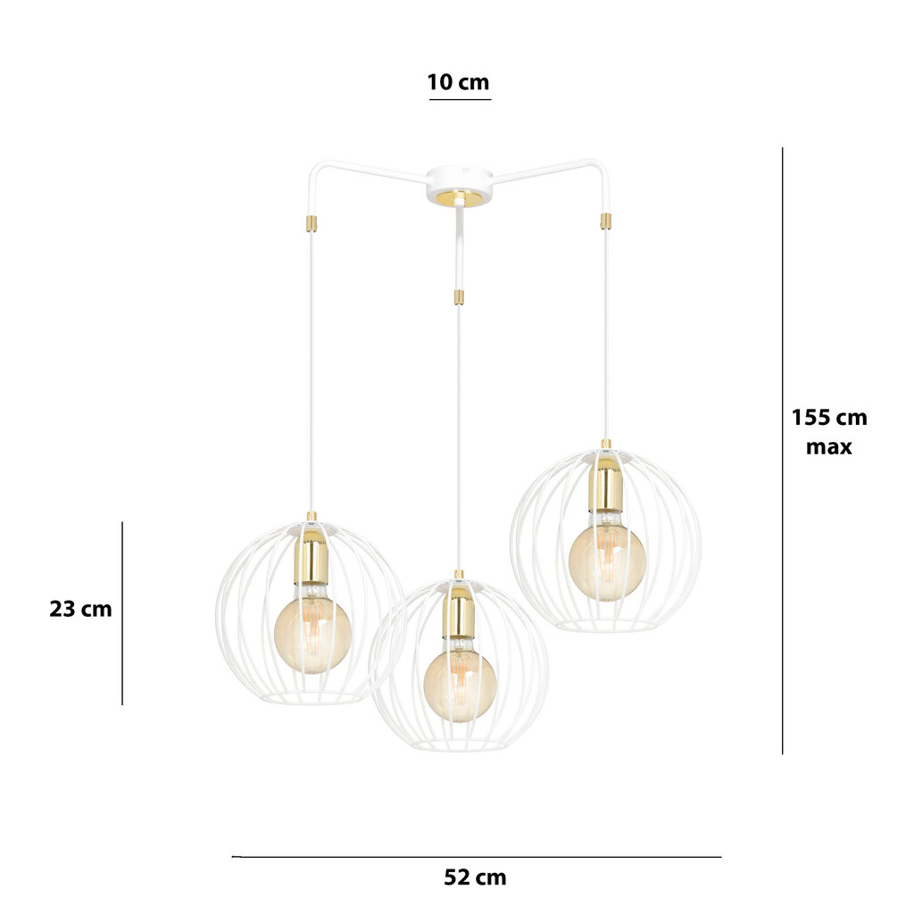 Emibig lampa Albio 3 White cena un informācija | Lustras | 220.lv