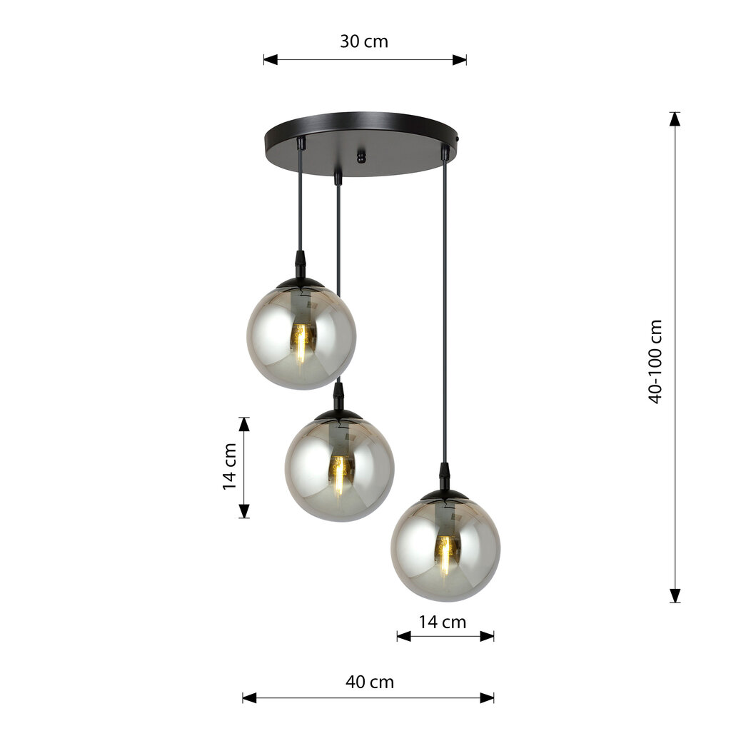 Emibig lampa Cosmo 3 Bl Grafit Premium cena un informācija | Piekaramās lampas | 220.lv