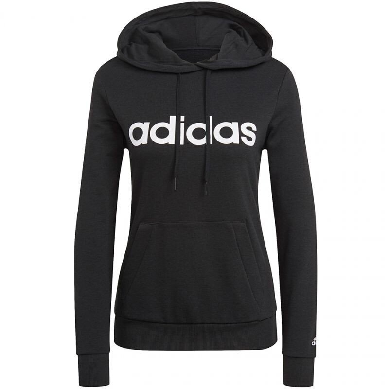 Adidas Džemperi W Lin Ft Hoodie Black cena un informācija | Jakas sievietēm | 220.lv