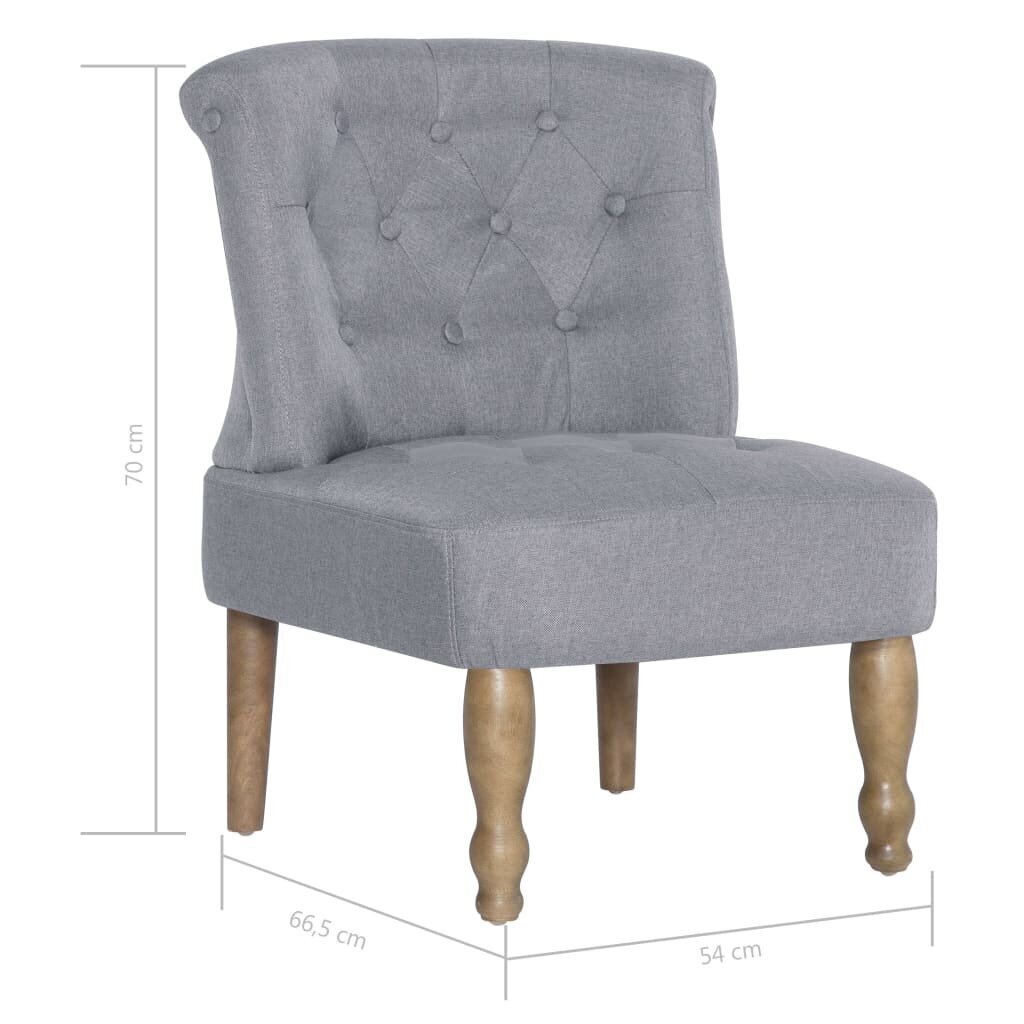 vidaXL atpūtas krēsli, 2 gab., franču stils, gaiši pelēks audums cena un informācija | Atpūtas krēsli | 220.lv