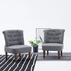 vidaXL atpūtas krēsli, 2 gab., franču stils, gaiši pelēks audums cena un informācija | Atpūtas krēsli | 220.lv