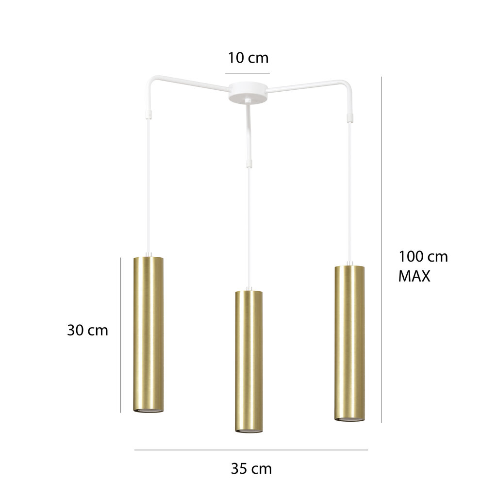 Emibig piekaramā lampa Goldi Premium 3 White/Gold cena un informācija | Piekaramās lampas | 220.lv