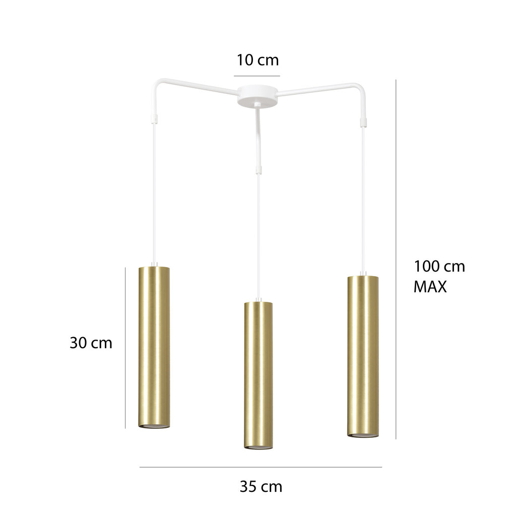 Emibig piekaramā lampa Goldi Premium 3 White/Gold cena un informācija | Lustras | 220.lv