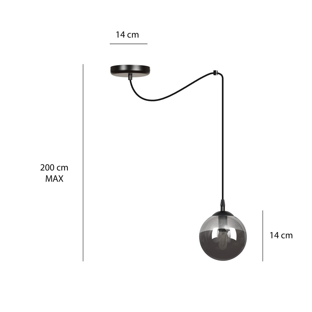 Emibig piekarināmā lampa Gigi 1 Black/Transparent cena un informācija | Lustras | 220.lv