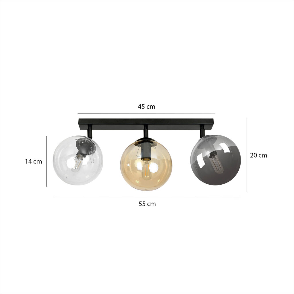 Emibig griestu lampa Tofi 3 Black/Mix cena un informācija | Griestu lampas | 220.lv