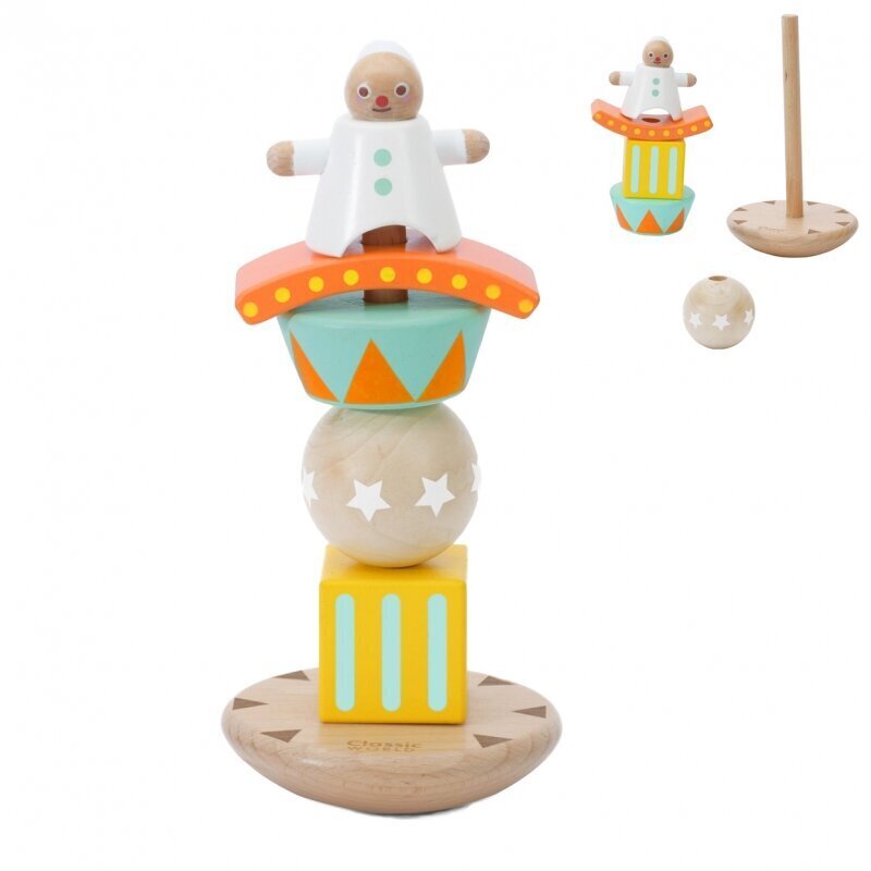Koka balansēšanas spēle "Jautrais klauns" cena un informācija | Rotaļlietas zīdaiņiem | 220.lv