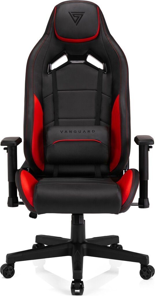 Spēļu krēsls Sense7 Vanguard, mākslīgā āda, melns/sarkans cena un informācija | Biroja krēsli | 220.lv