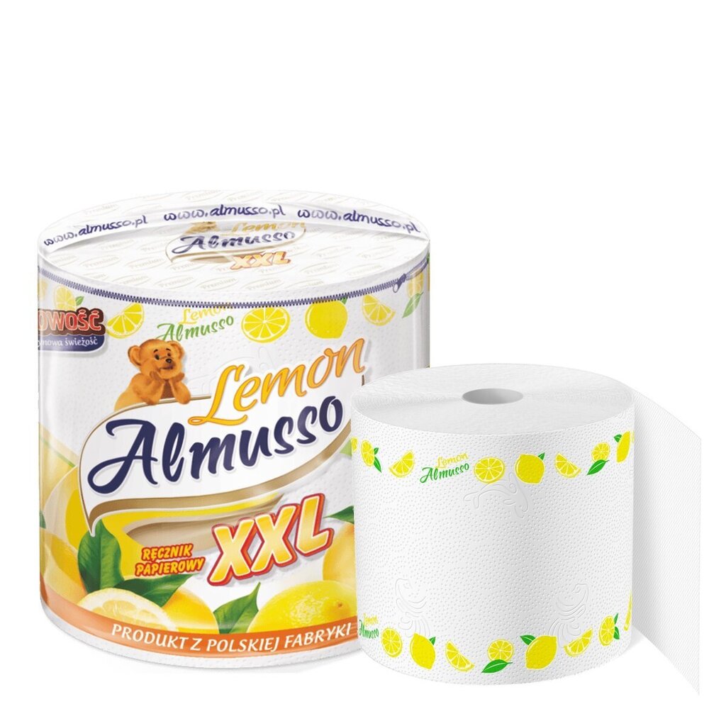 Almusso XXL LEMON x1 papīra dvieļi 2 kārtas, 80 m (1/6/240) cena un informācija | Tualetes papīrs, papīra dvieļi | 220.lv