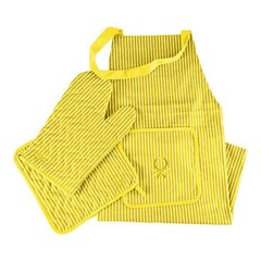Фартук Benetton, желтый, 3 части цена и информация | Кухонные полотенца, рукавицы, фартуки | 220.lv