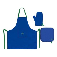 Benetton priekšauts, zils, 3 daļas цена и информация | Кухонные полотенца, рукавицы, фартуки | 220.lv