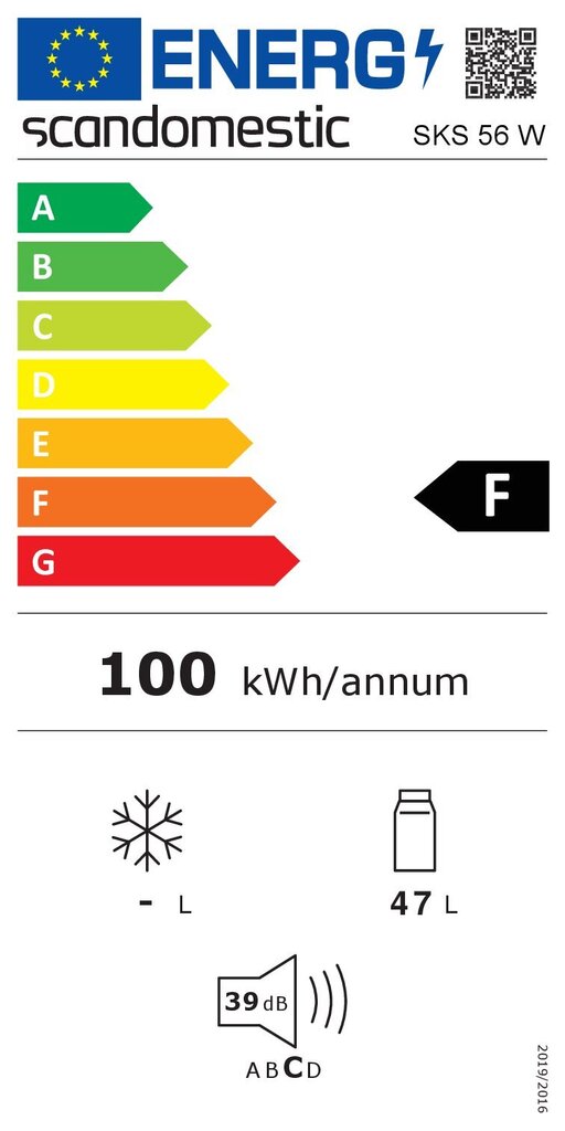Scandomestic SKS 56 W cena un informācija | Ledusskapji | 220.lv