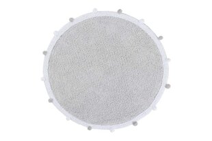 Стираемый хлопковый ковер Bubbly Light Grey Ø120cм цена и информация | Ковры | 220.lv