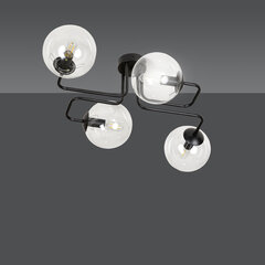 Emibig griestu lampa Brendi 4 Black/Transparent cena un informācija | Griestu lampas | 220.lv