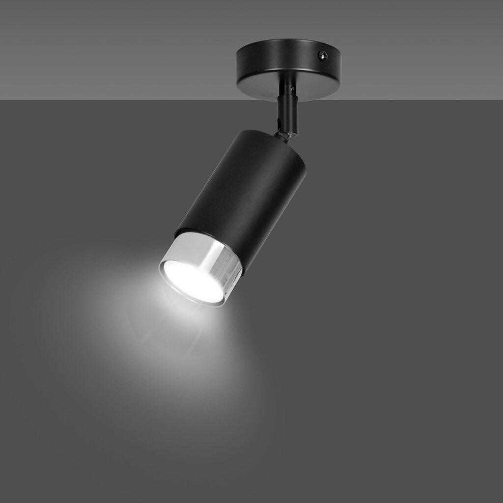 Emibig griestu lampa Hiro 1 Black-Chrome cena un informācija | Griestu lampas | 220.lv