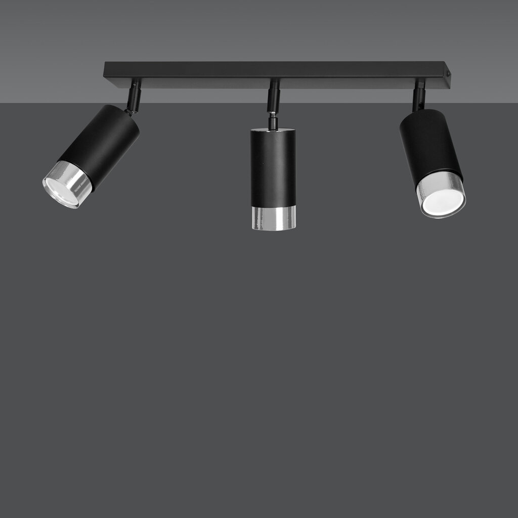 Emibig griestu lampa Hiro 3 Black-Chrome cena un informācija | Griestu lampas | 220.lv