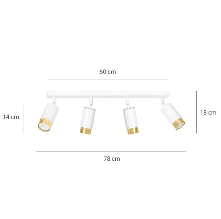 Emibig griestu lampa Hiro 4 White-Gold cena un informācija | Griestu lampas | 220.lv