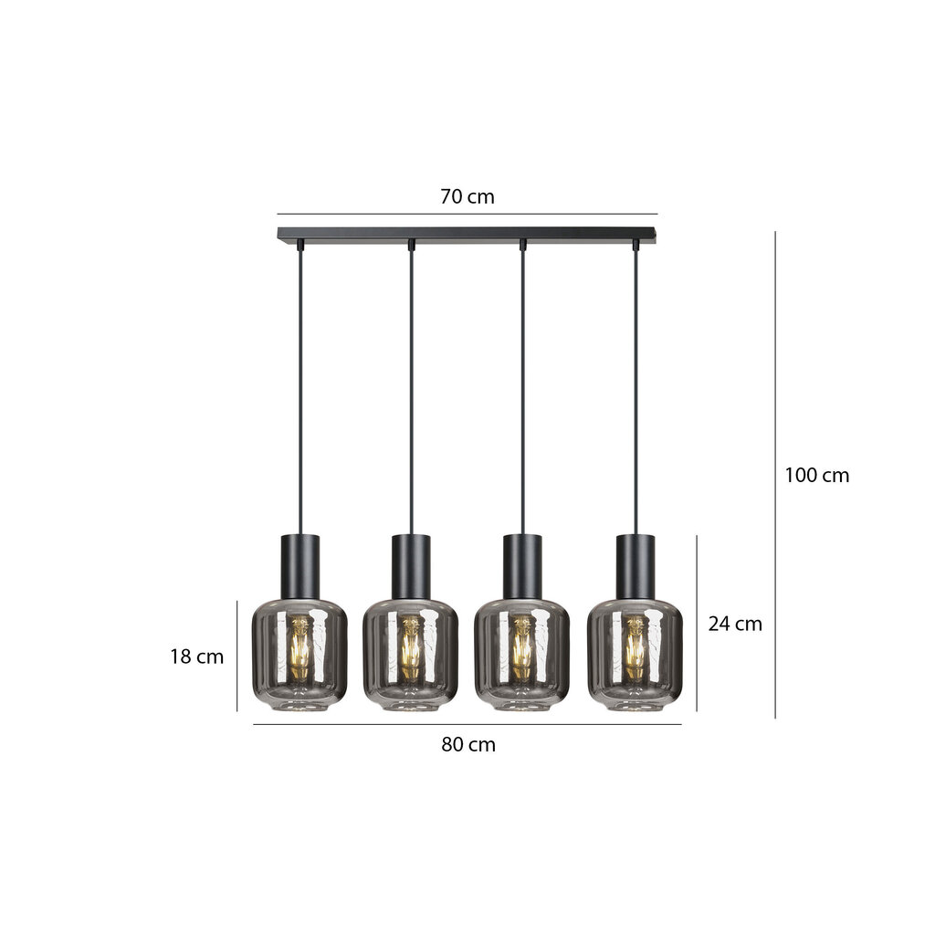 Emibig piekaramā lampa Ingvar 4 Black цена и информация | Piekaramās lampas | 220.lv