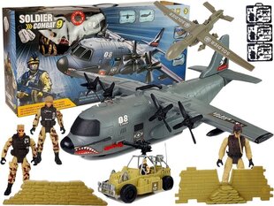 Militārais komplekts ar lielu lidmašīnu un piederumiem cena un informācija | Rotaļlietas zēniem | 220.lv