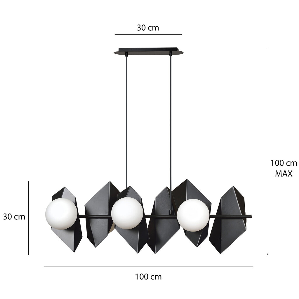 Emibig lampa Drifton 6 Black cena un informācija | Lustras | 220.lv